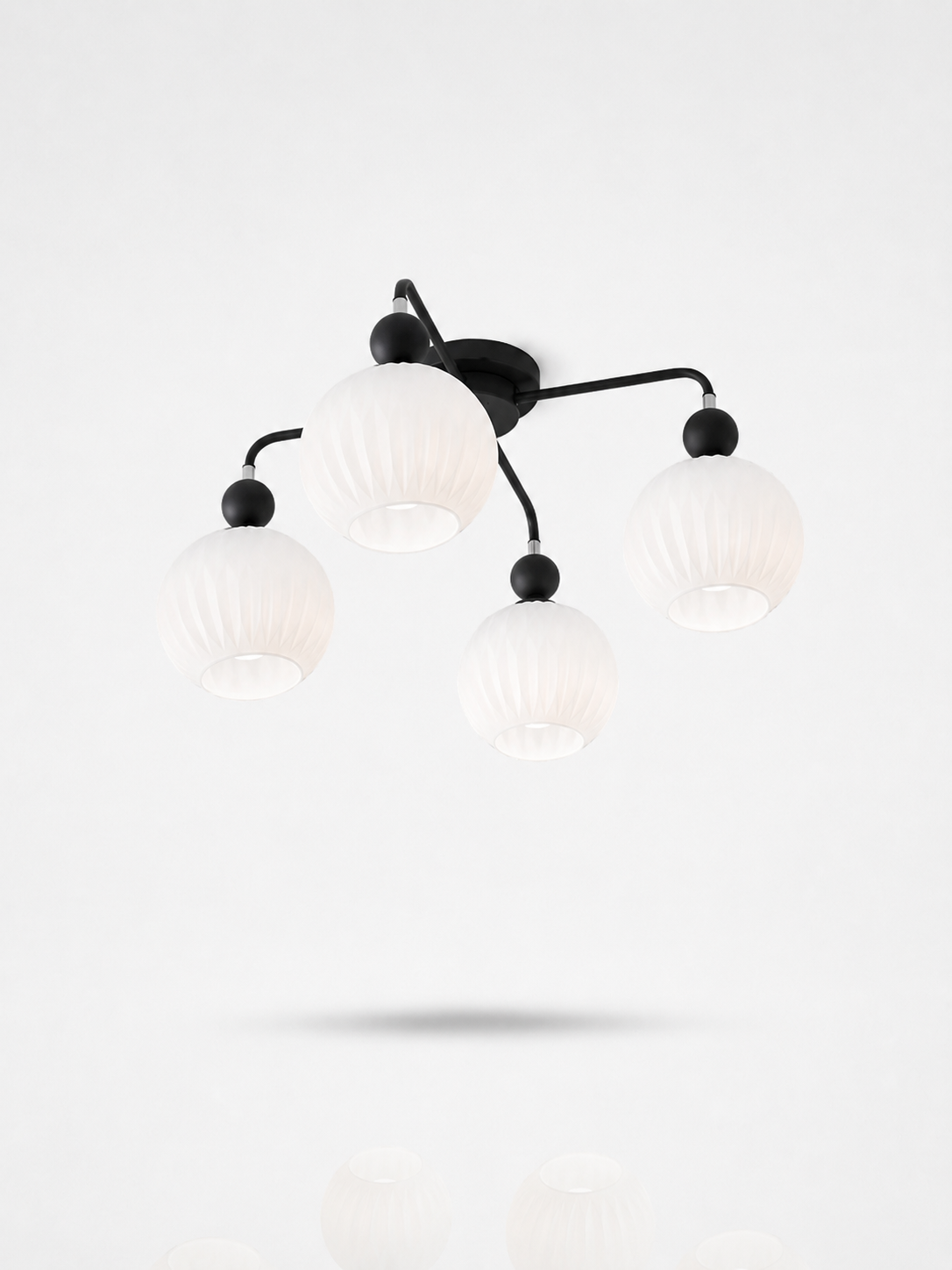 Pumpkin Glass Multi-Head Ceiling Lamp
