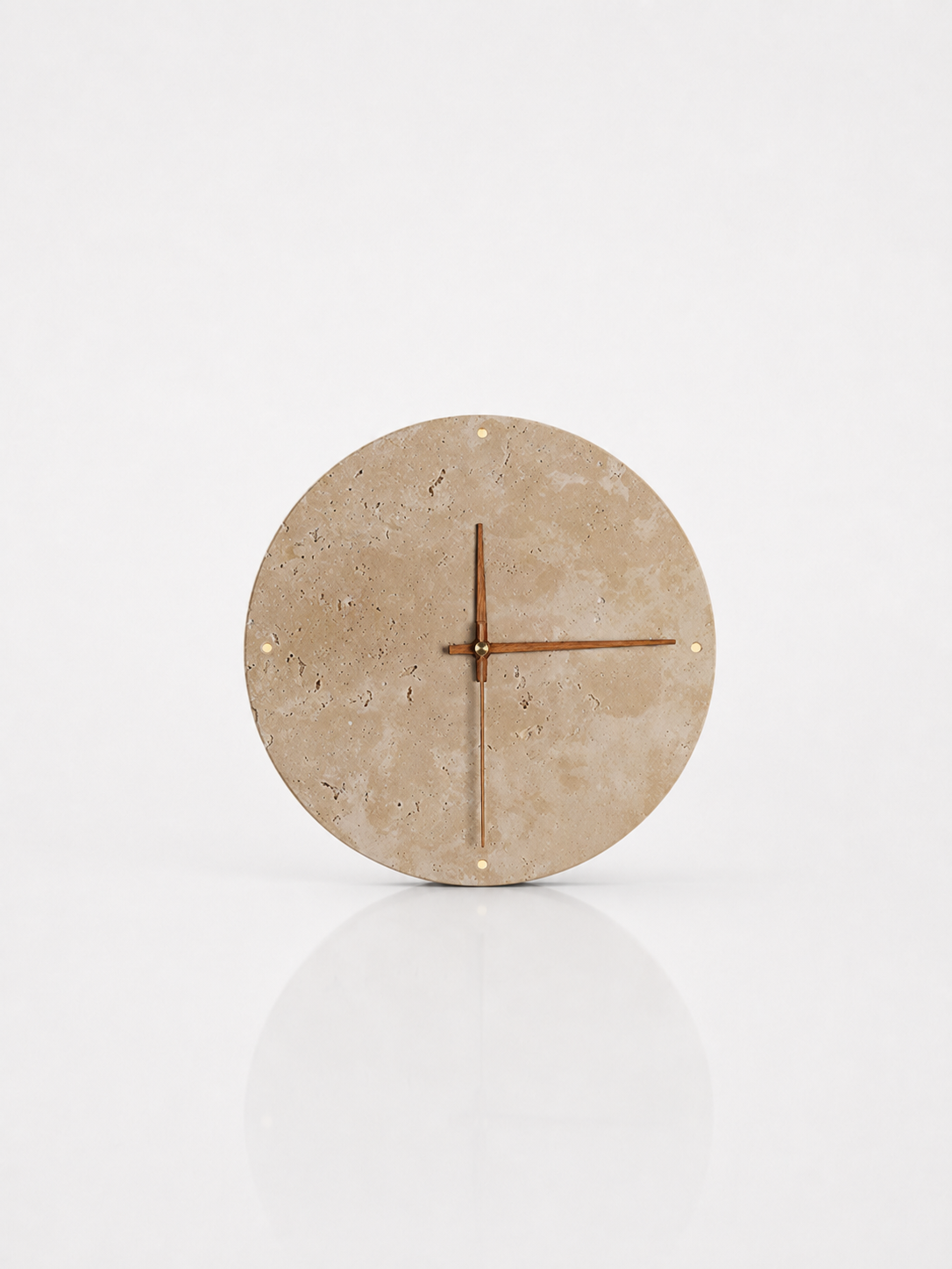 Beige Travertine Wall Clock Lamp