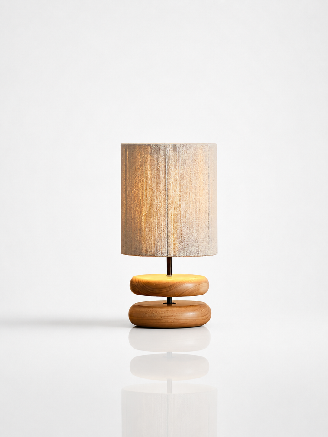 Wood Table Lamp with Plug-In Cord