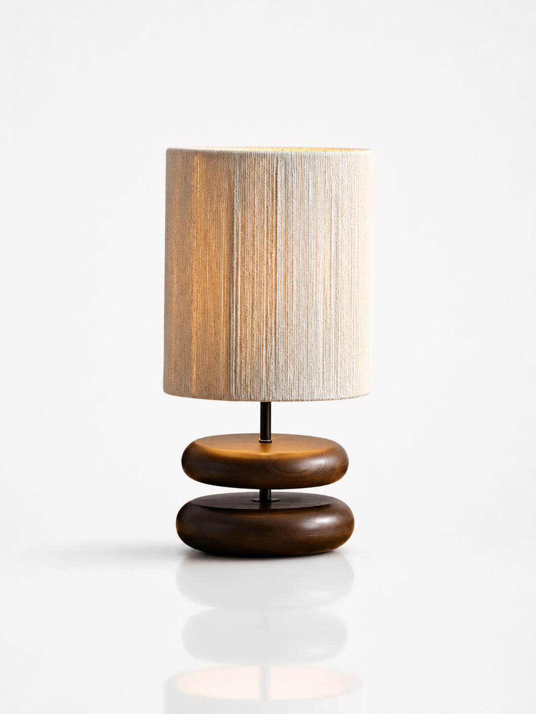 Wood Table Lamp with Plug-In Cord