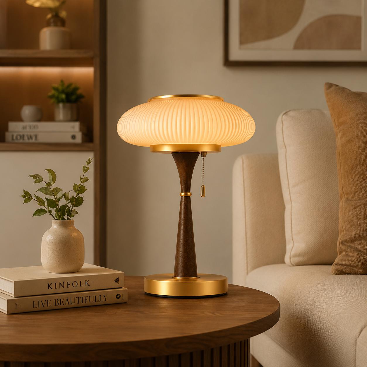 Mushroom Glass Table Lamp
