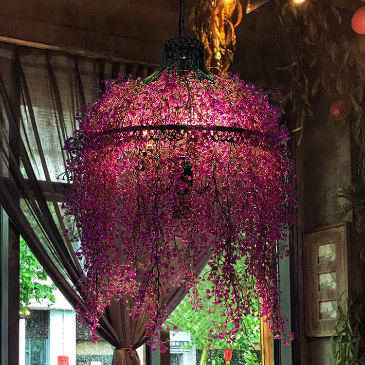 Botanical Vine 3-Light Modern Chandelier | Iron Frame Hanging Light