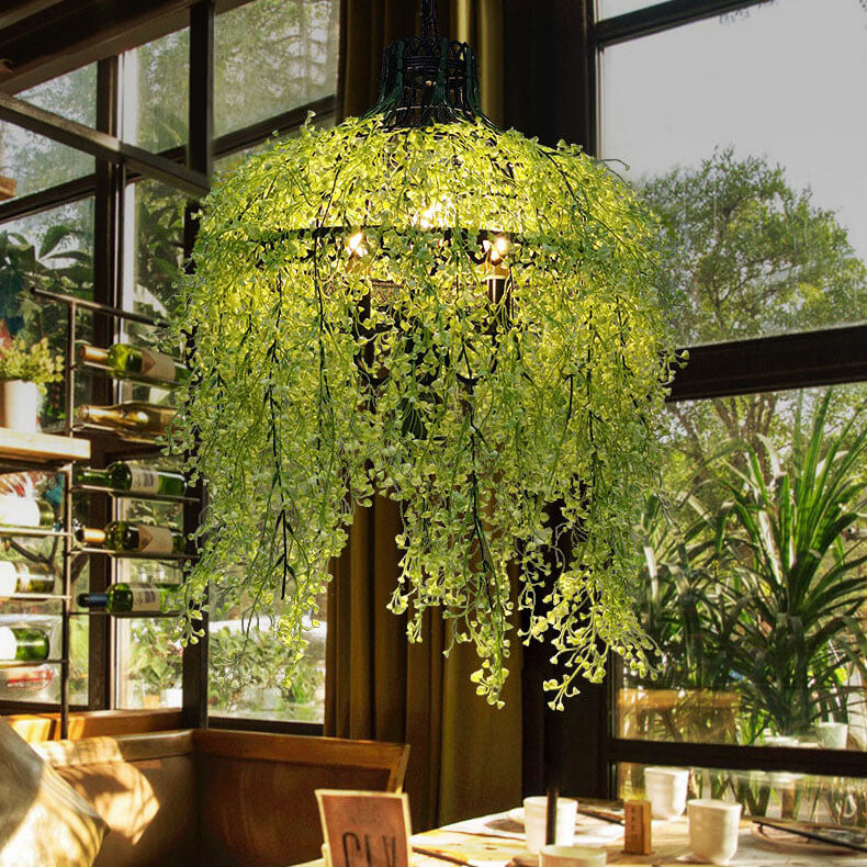 Botanical Vine 3-Light Modern Chandelier | Iron Frame Hanging Light