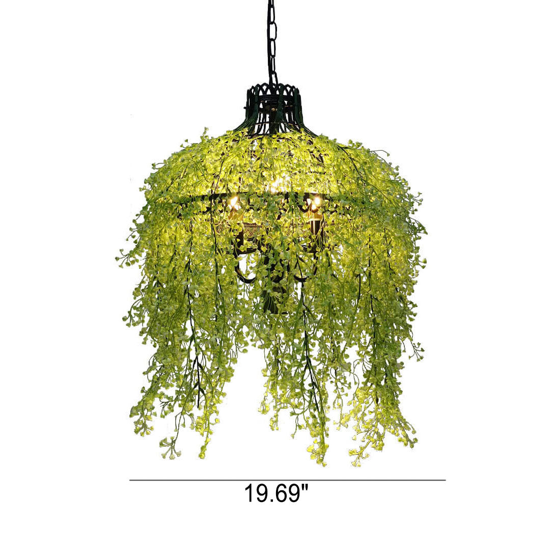 Botanical Vine 3-Light Modern Chandelier | Iron Frame Hanging Light