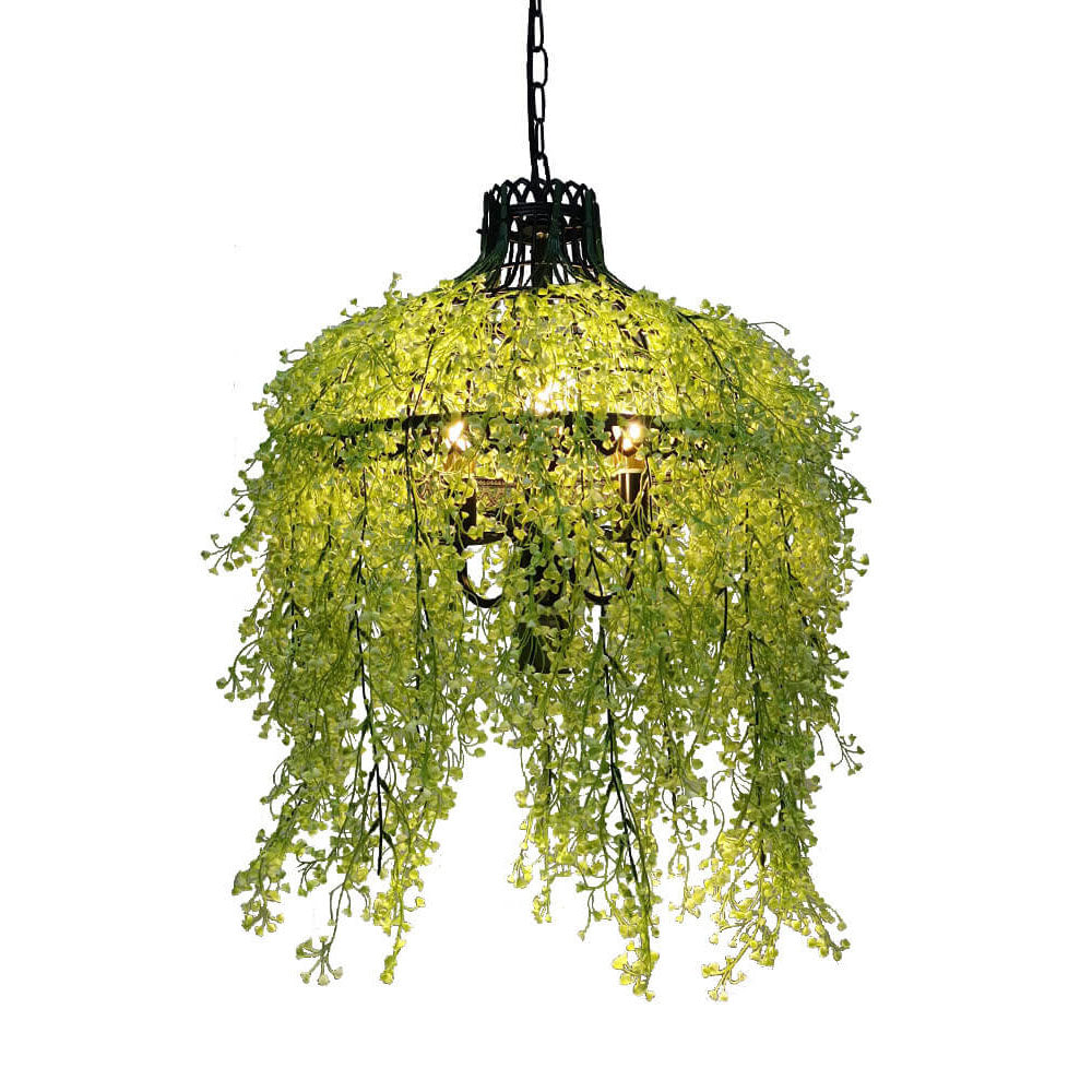 Botanical Vine 3-Light Modern Chandelier | Iron Frame Hanging Light
