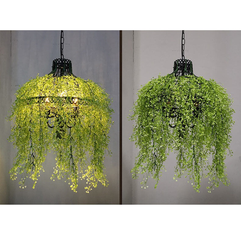 Botanical Vine 3-Light Modern Chandelier | Iron Frame Hanging Light