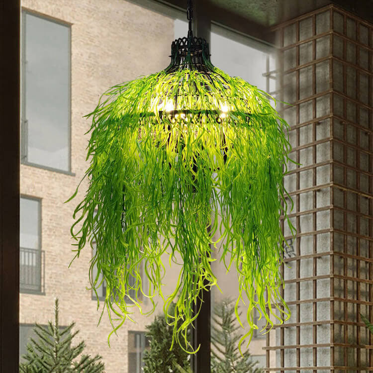 Botanical Vine 3-Light Modern Chandelier | Iron Frame Hanging Light