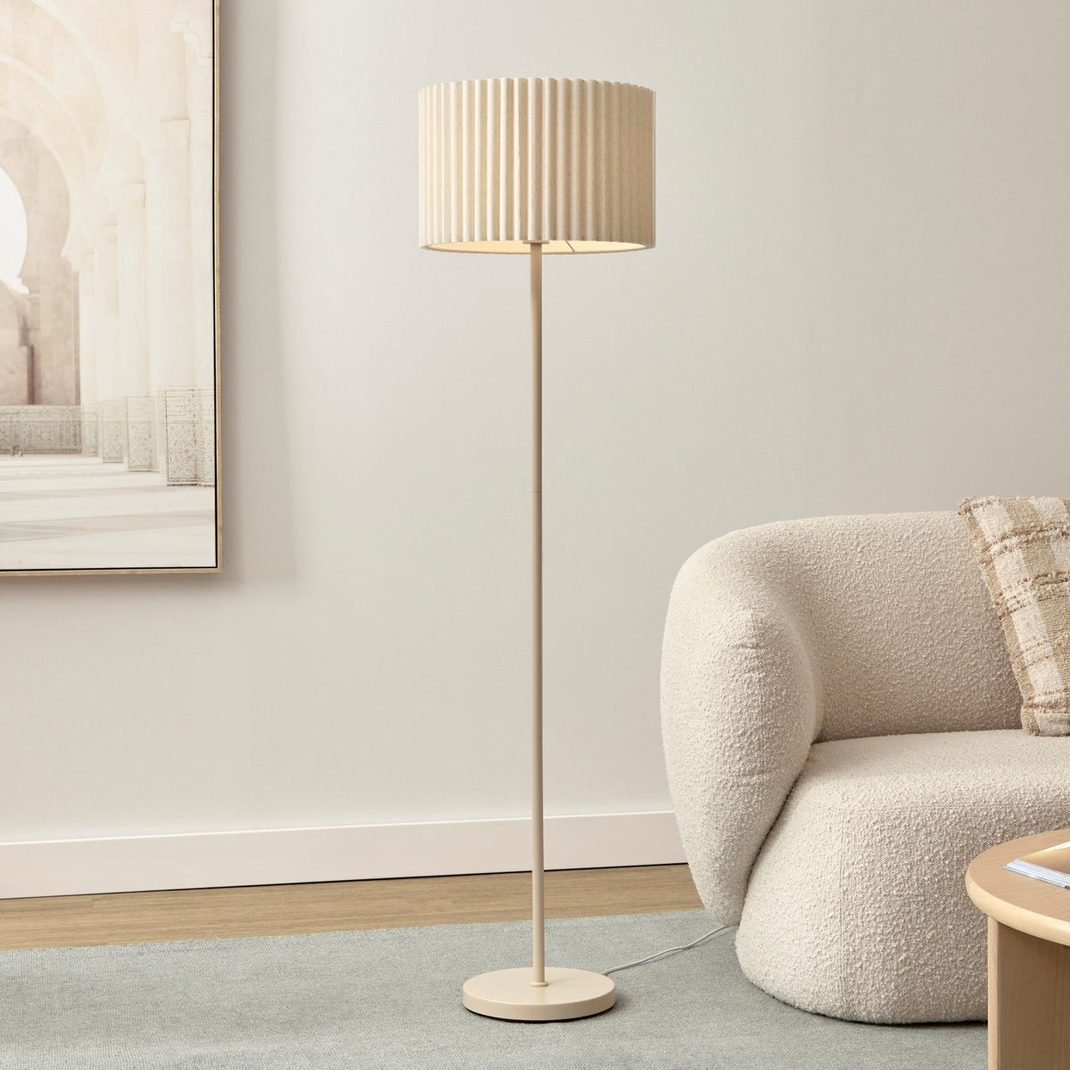 Neutral Fabric Floor Lamp