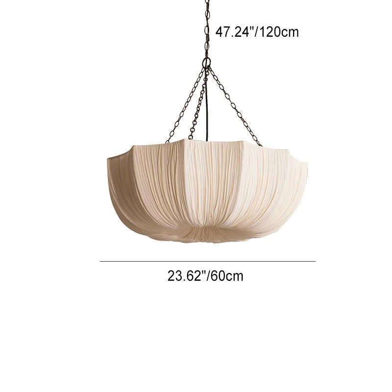 Étoile French Fabric Chandelier | Handcrafted Shade, Iron Frame, Adjustable Hanging Light