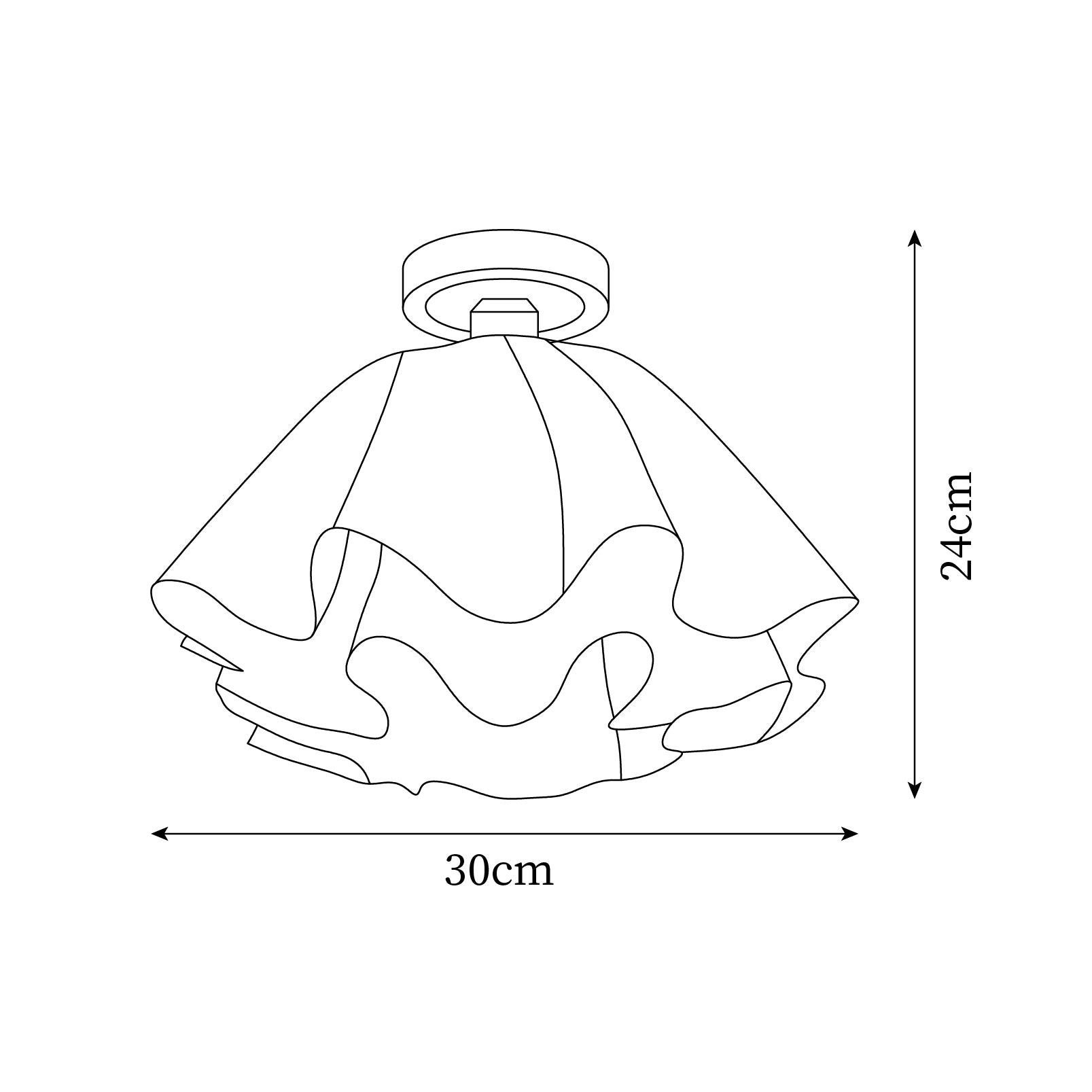 Pleated Brass Flush Mount Ceiling Lamp