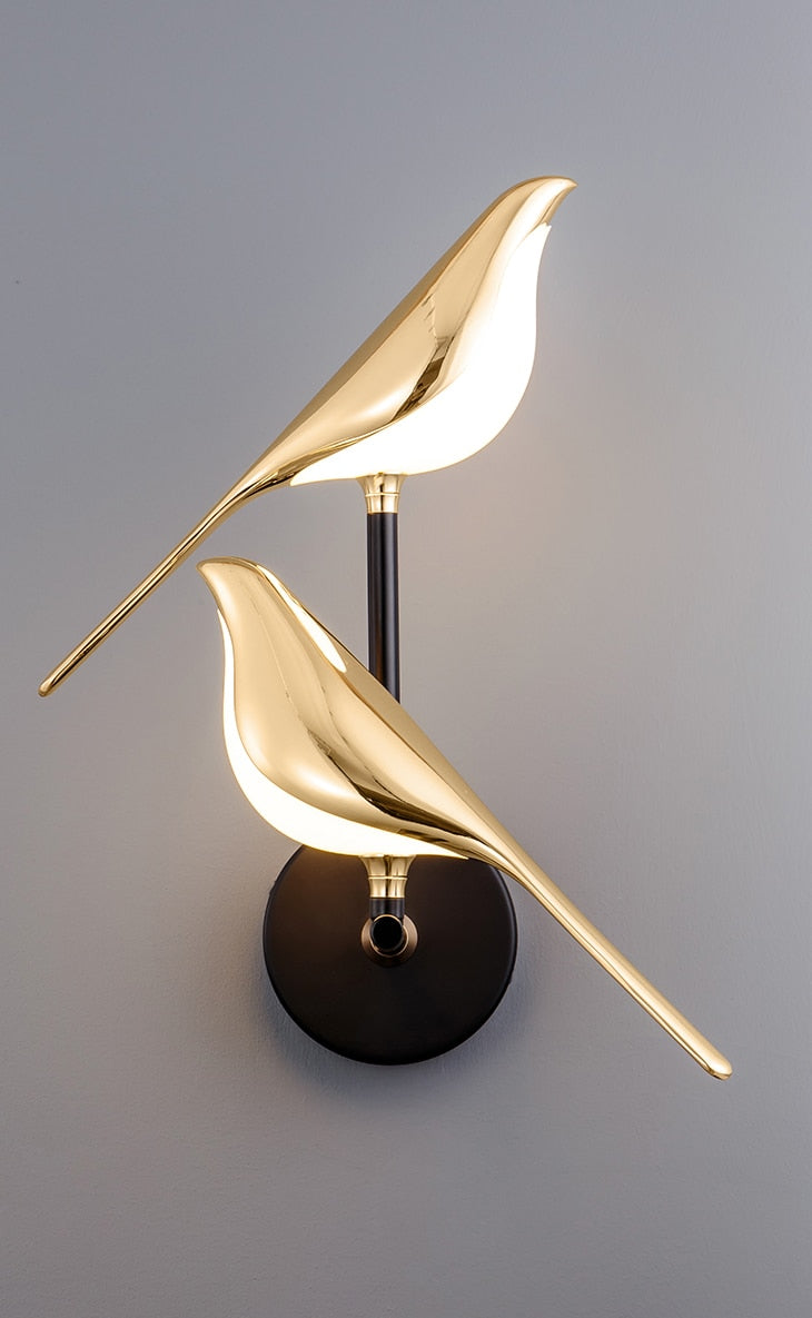 LED Aviary Bird Wall Light Aluminium Acrylic 3000K