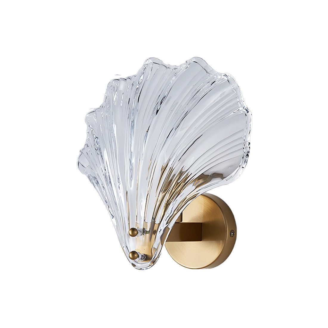 Brass & Glass Coastal Seashell Wall Lamp