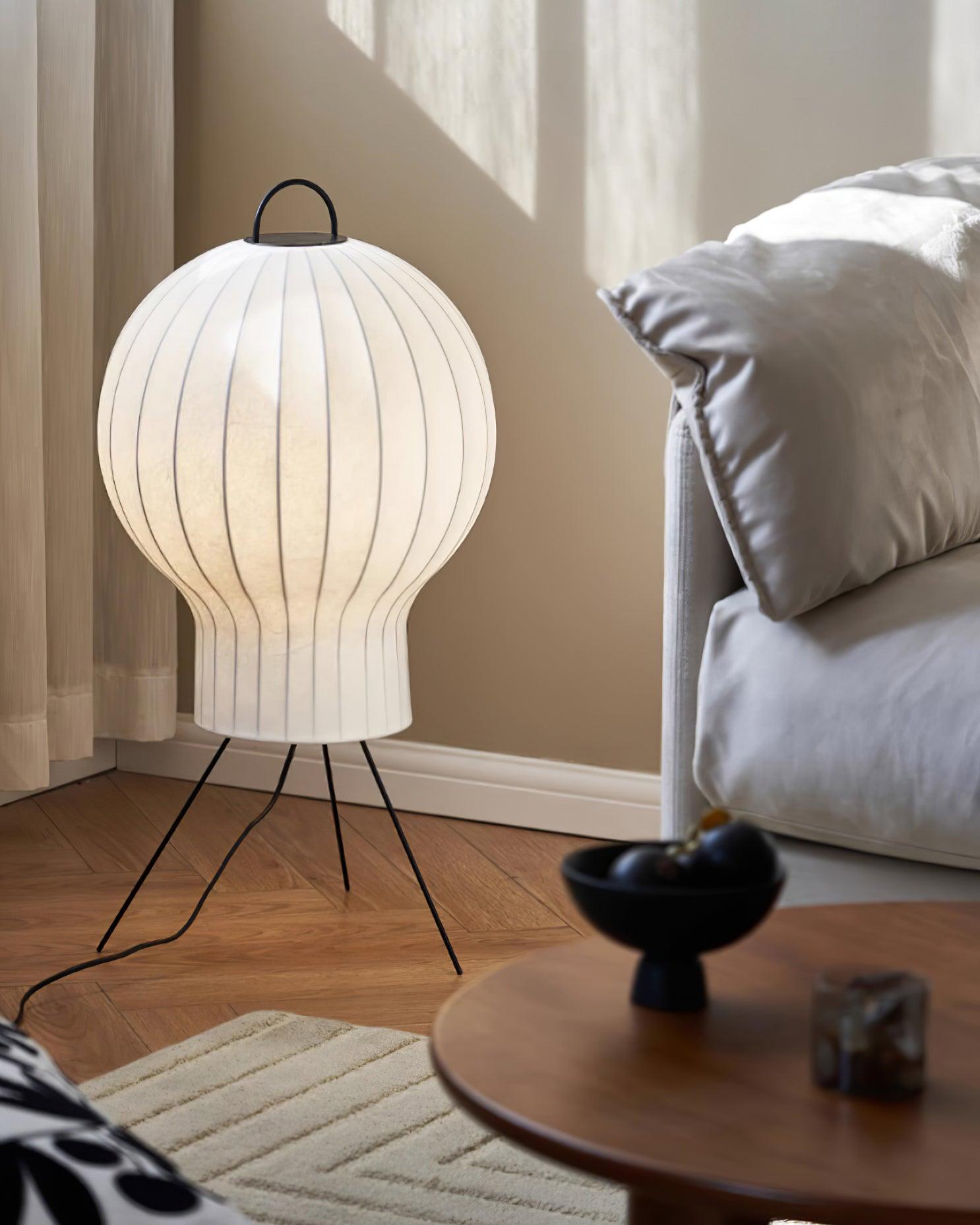 Ravelle Silk Floor Lamp | Handcrafted Shade & Foot Switch