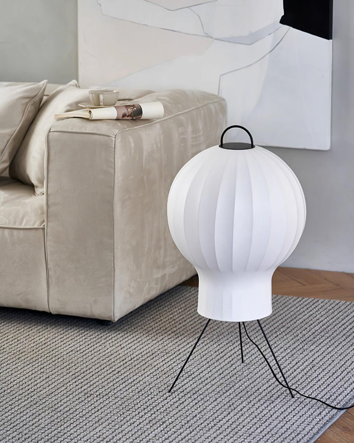 Ravelle Silk Floor Lamp | Handcrafted Shade & Foot Switch