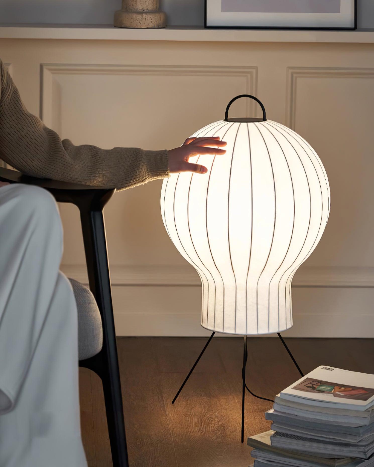Ravelle Silk Floor Lamp | Handcrafted Shade & Foot Switch