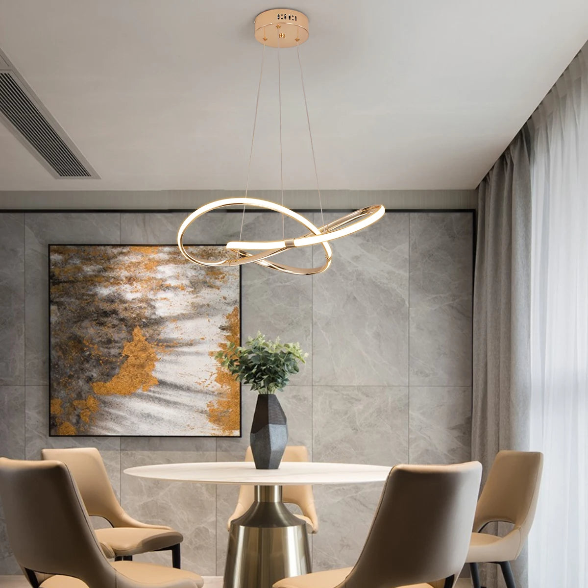Black LED Pendant Light Adjustable Length