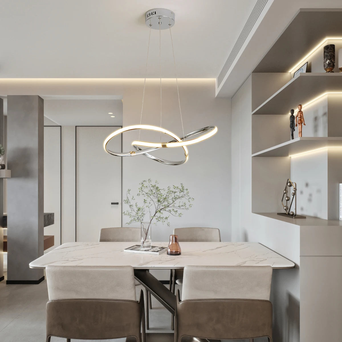 Black LED Pendant Light Adjustable Length
