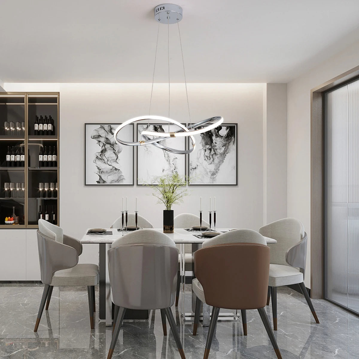 Black LED Pendant Light Adjustable Length