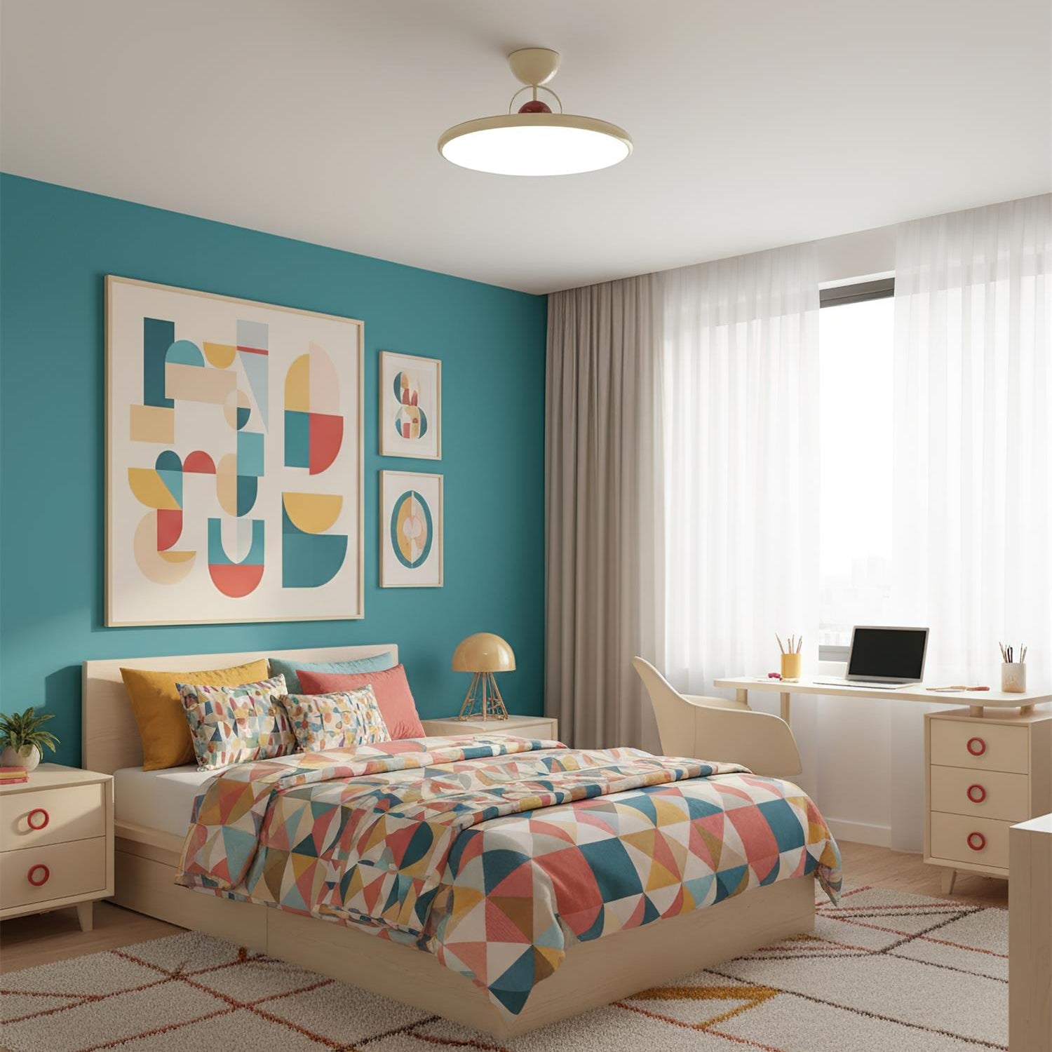 Curved Modern LED Ceiling Lamp