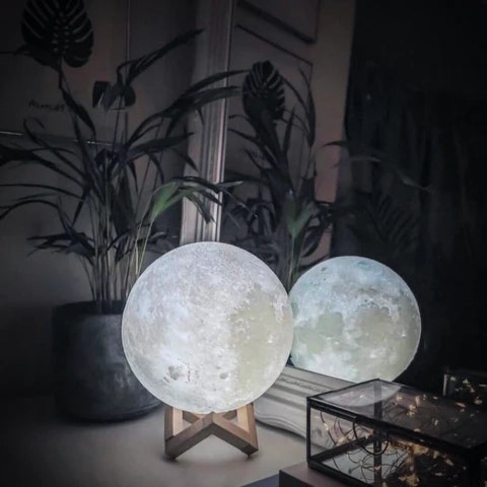 Lunara Moon Light | 3D Printed, Rechargeable, Touch Control