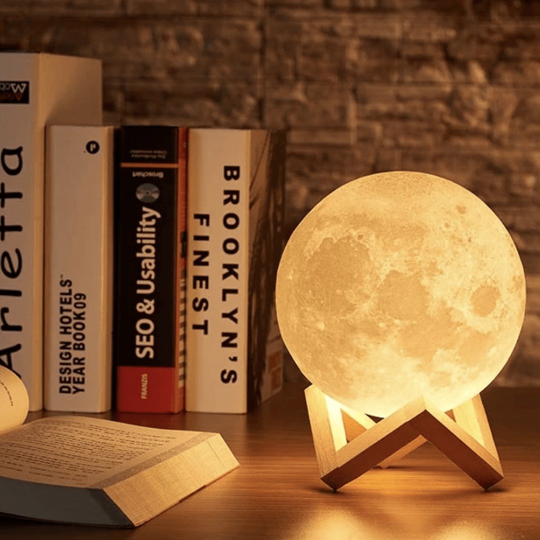 Lunara Moon Light | 3D Printed, Rechargeable, Touch Control