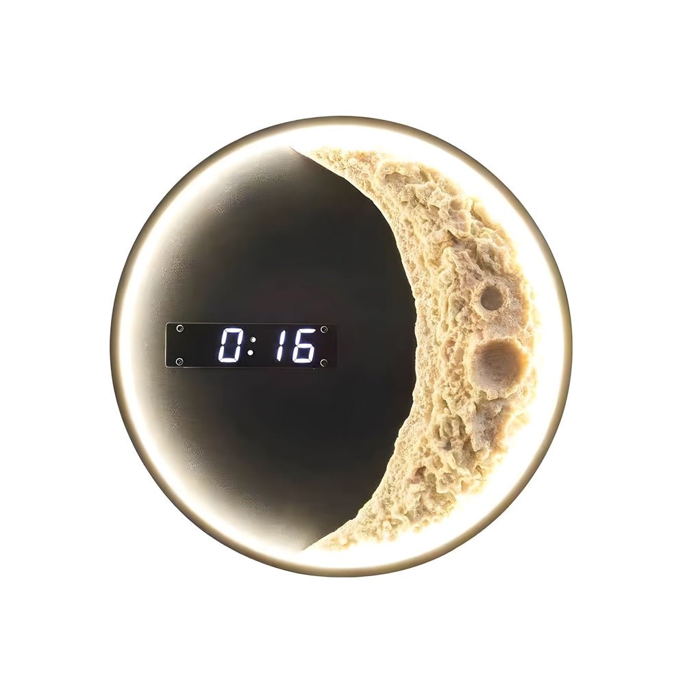 Moon LED Wall Light with Digital Clock and Astronaut Decor