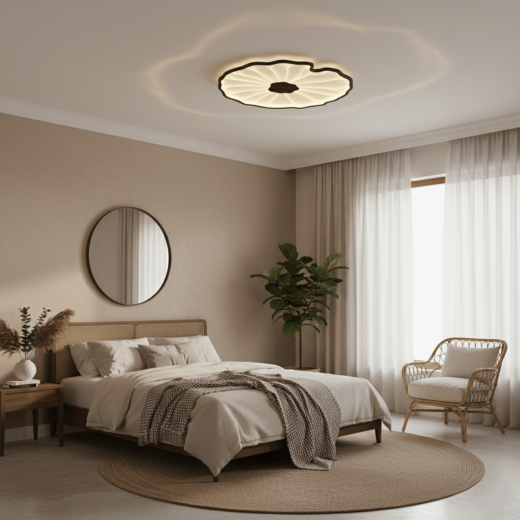 Luna Leaf Ceiling Light | Acrylic Flush Mount Design, Ambient LED Lighting 10