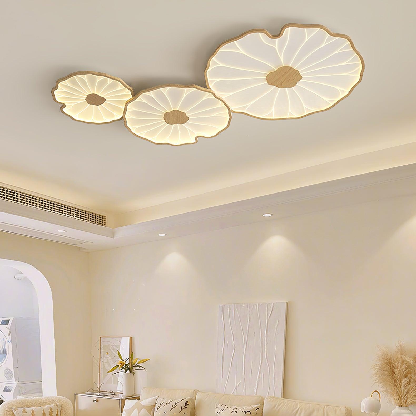 Luna Leaf Ceiling Light | Acrylic Flush Mount Design, Ambient LED Lighting 5