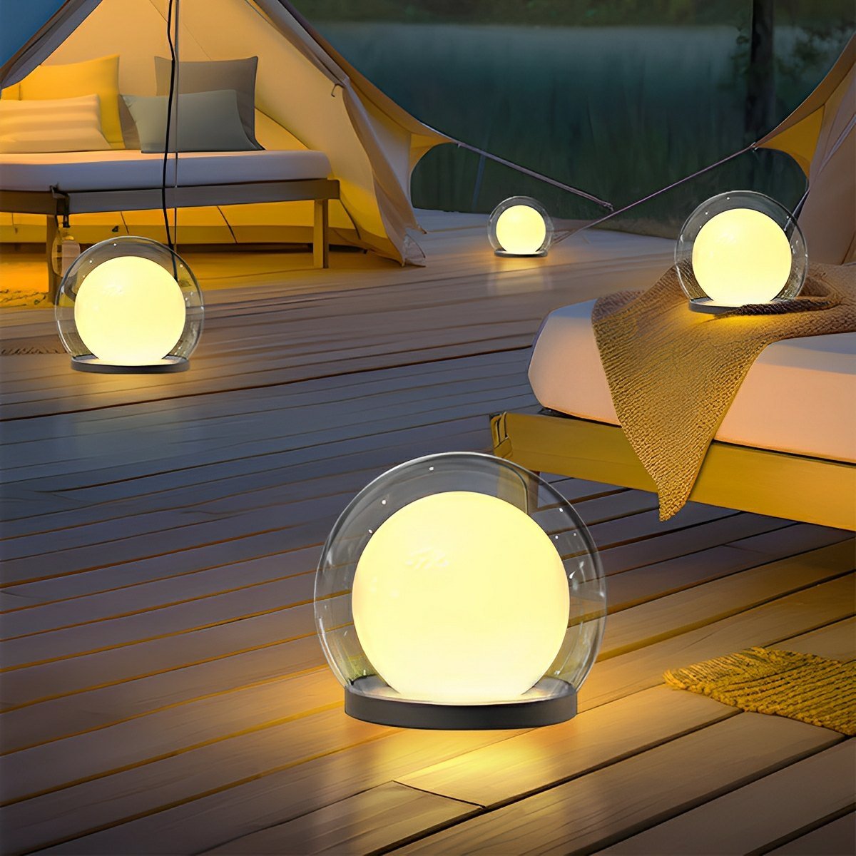 Waterproof Moon Bubble Post Outdoor Light