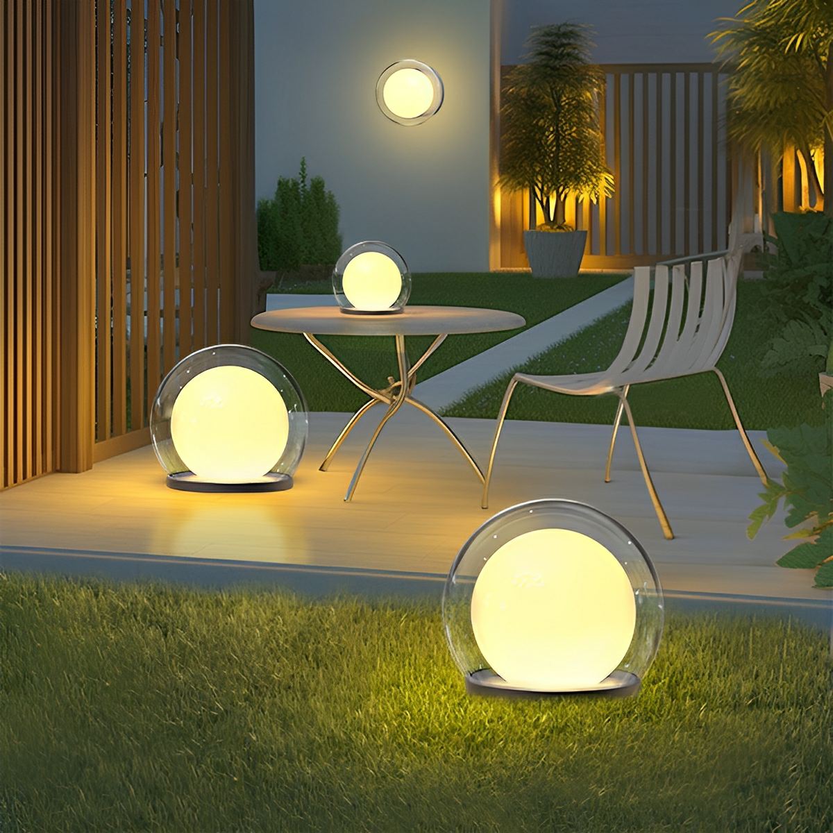 Waterproof Moon Bubble Post Outdoor Light