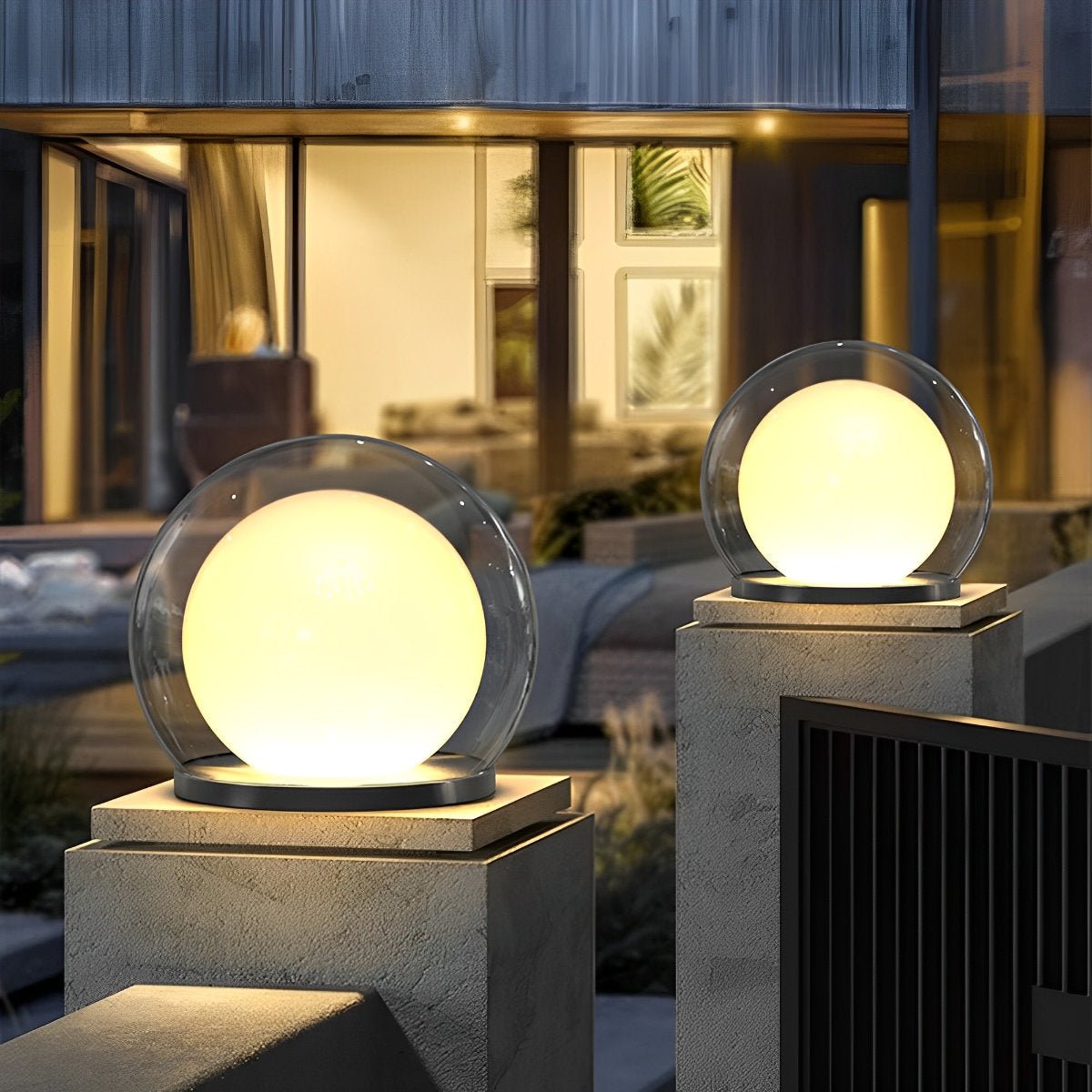 Waterproof Moon Bubble Post Outdoor Light