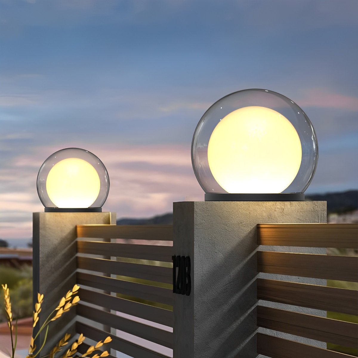 Waterproof Moon Bubble Post Outdoor Light
