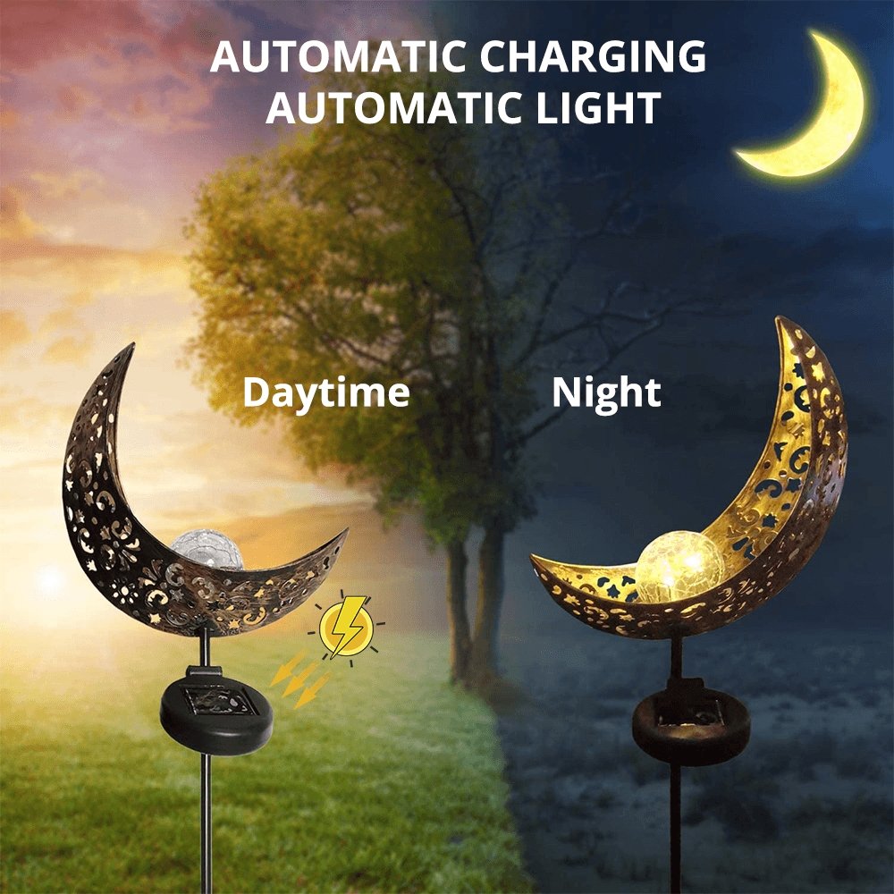 Selene Solar Garden Light | Decorative Outdoor Half-Moon Lamp
