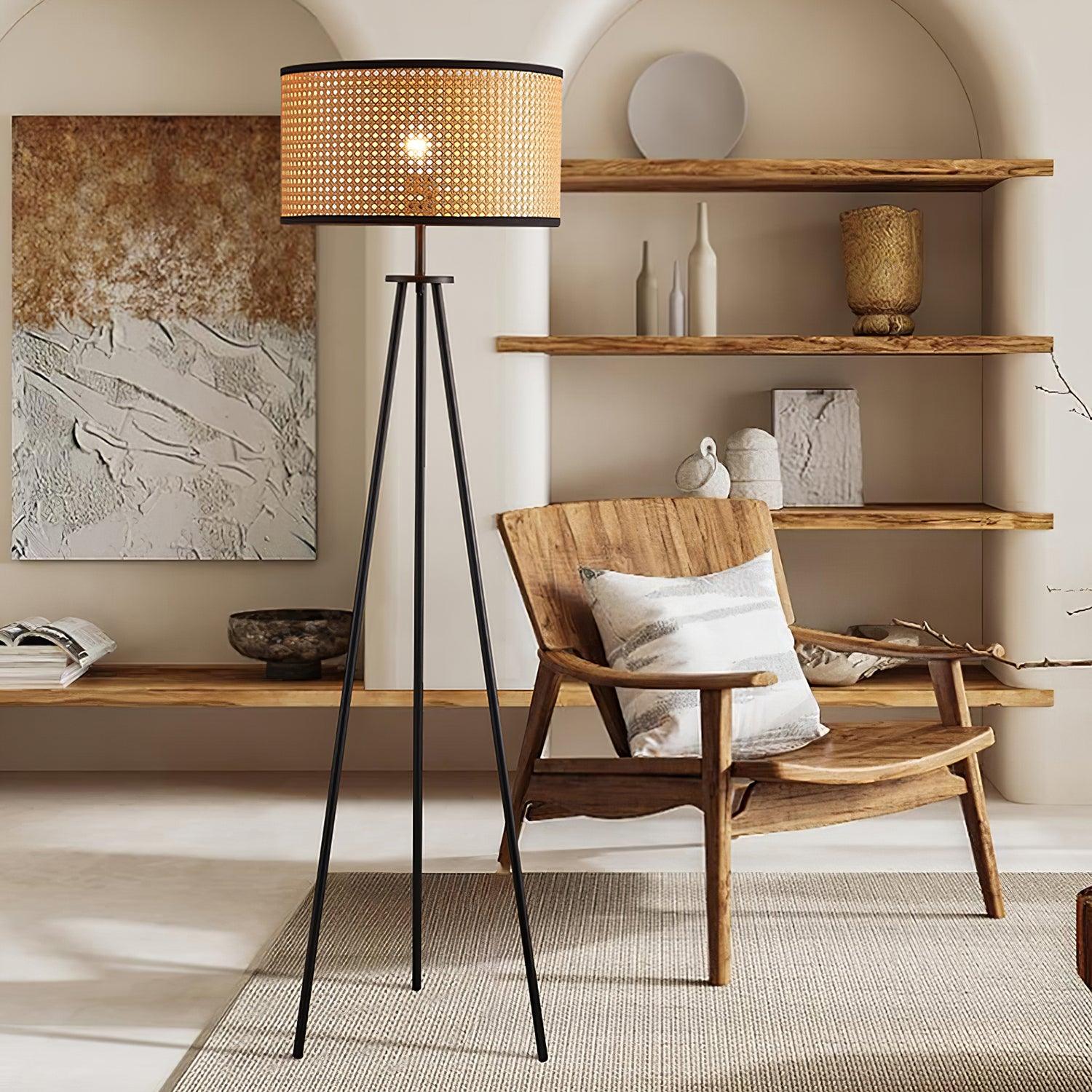 Rowan Woven Rattan Floor Lamp