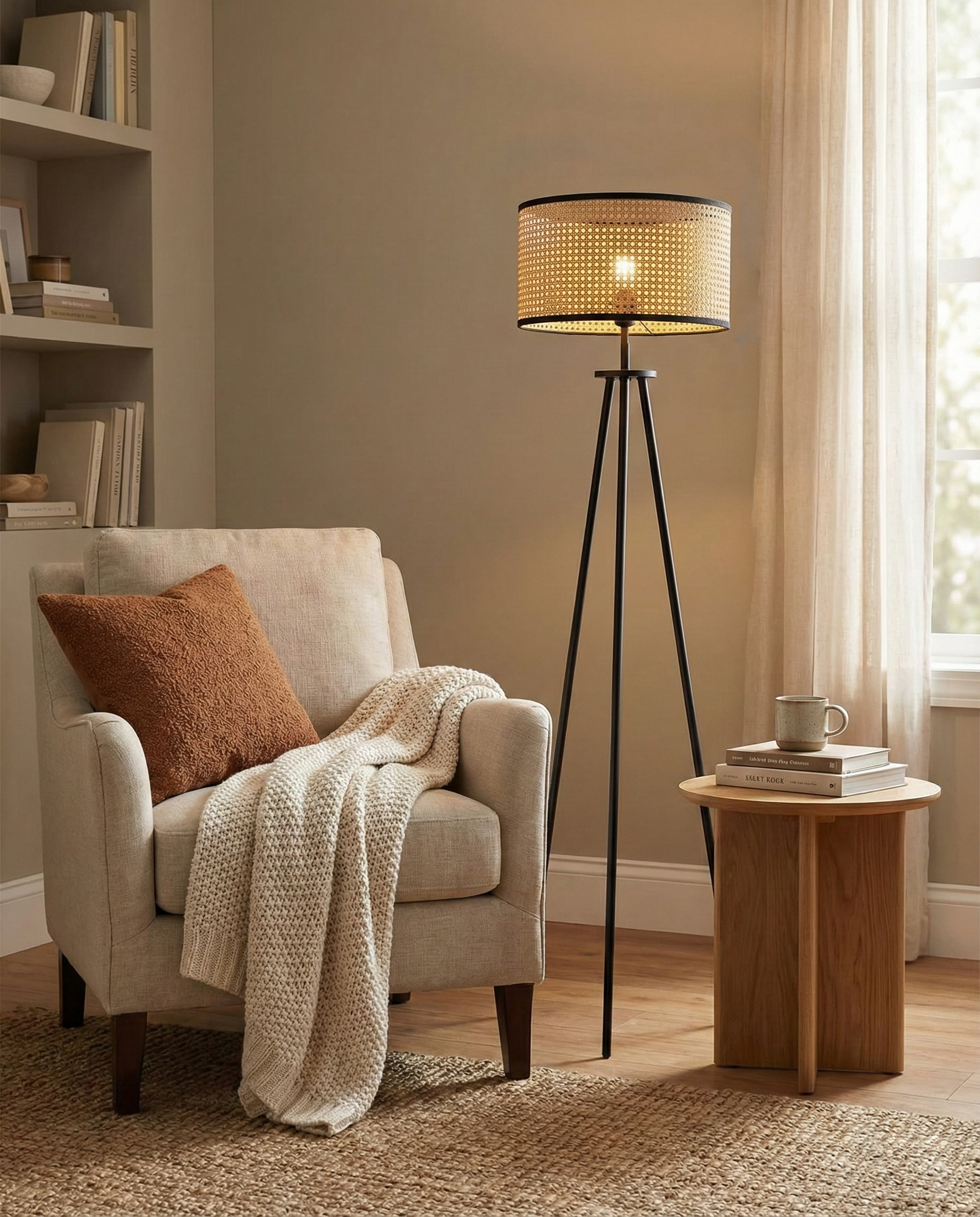 Rowan Woven Rattan Floor Lamp