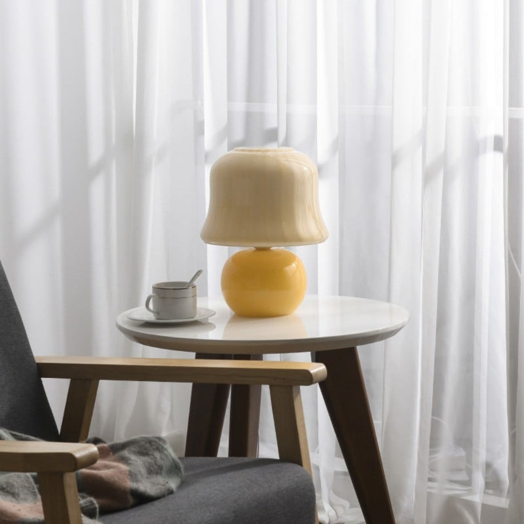 Glass Table Lamp Mushroom Shape