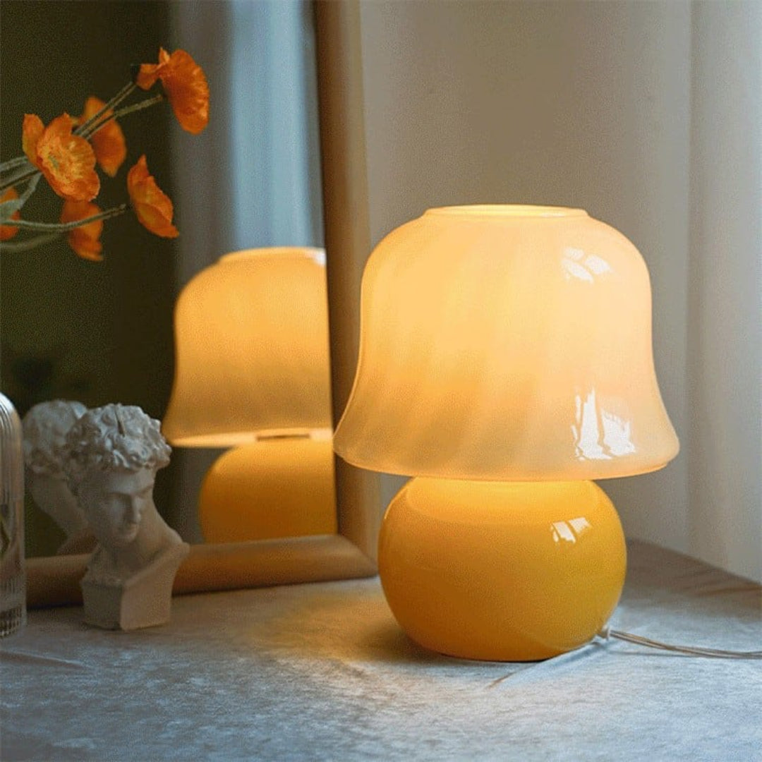 Glass Table Lamp Mushroom Shape