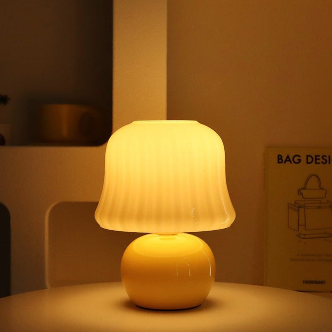 Glass Table Lamp Mushroom Shape