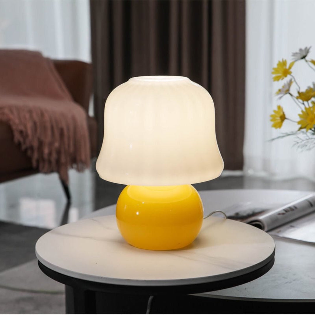 Glass Table Lamp Mushroom Shape