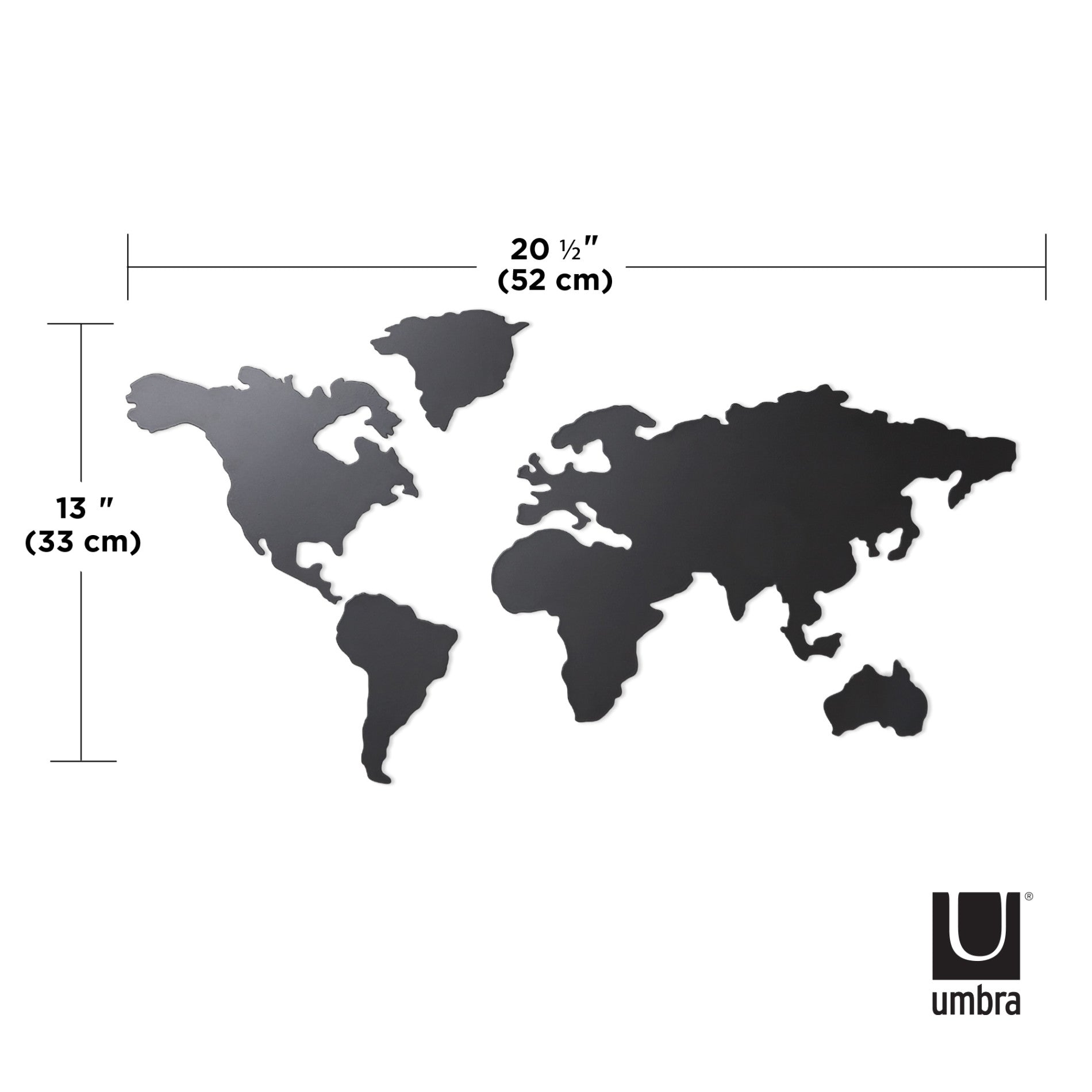 Atlas Magnetic Wall Map | Titanium Metal Statement Décor