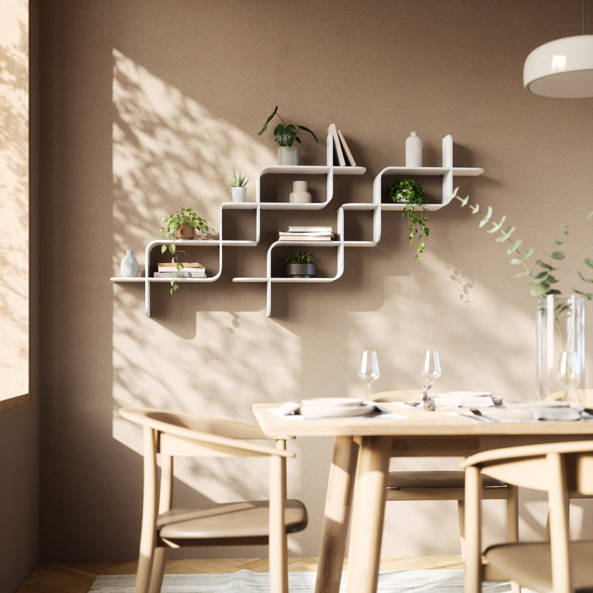 Natural Bent-Wood Wall Shelf