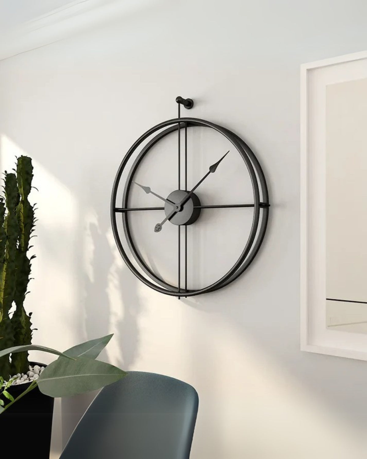Arlo Oversized Black Metal Wall Clock