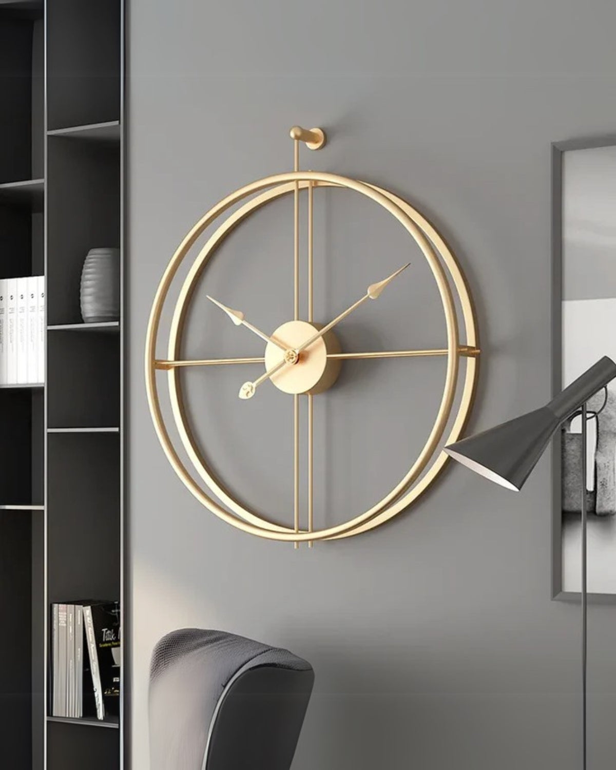 Arlo Oversized Black Metal Wall Clock