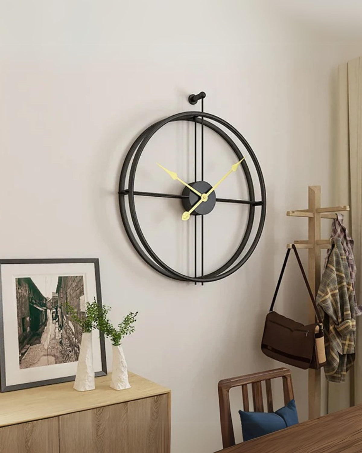Arlo Oversized Black Metal Wall Clock