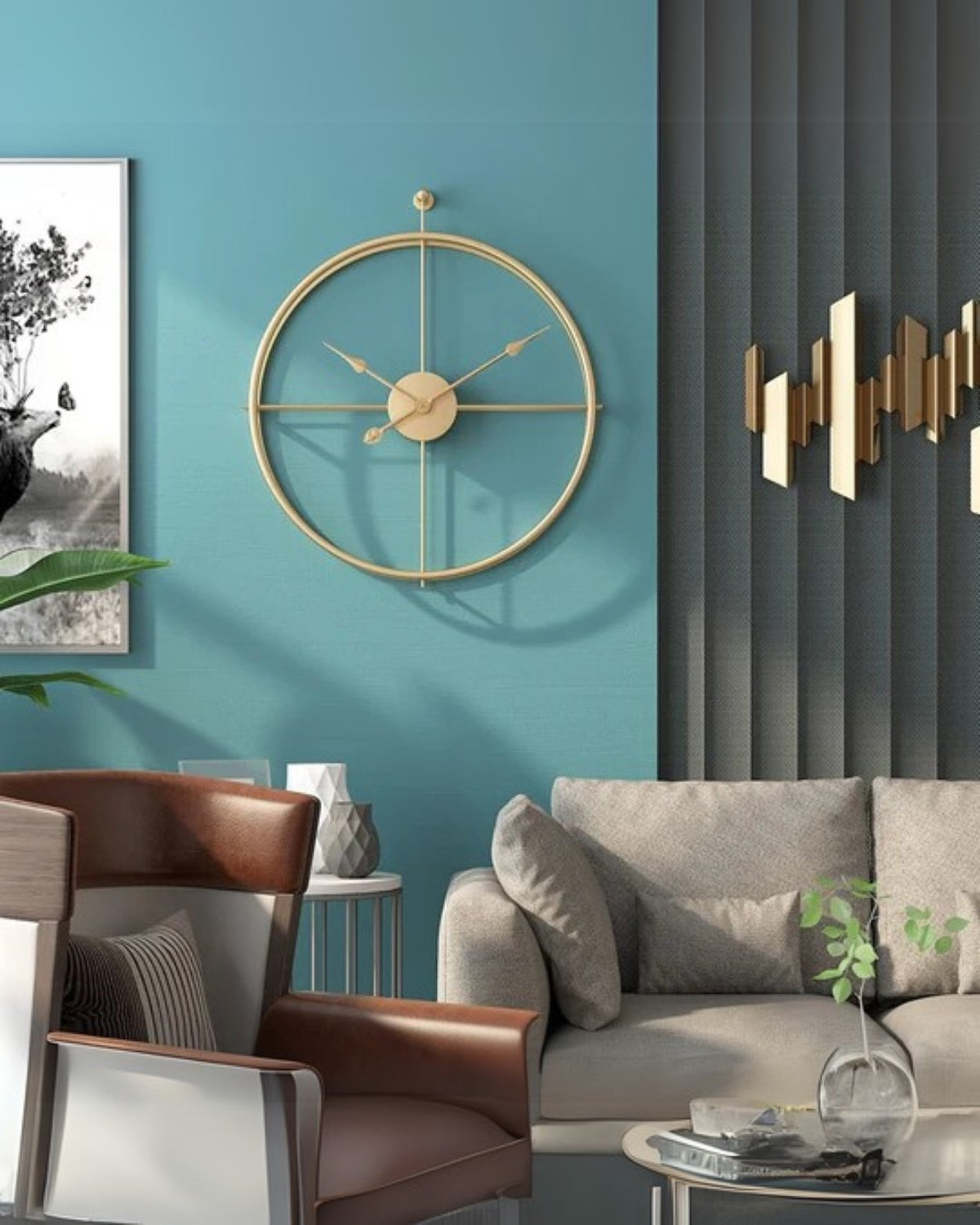 Arlo Oversized Black Metal Wall Clock