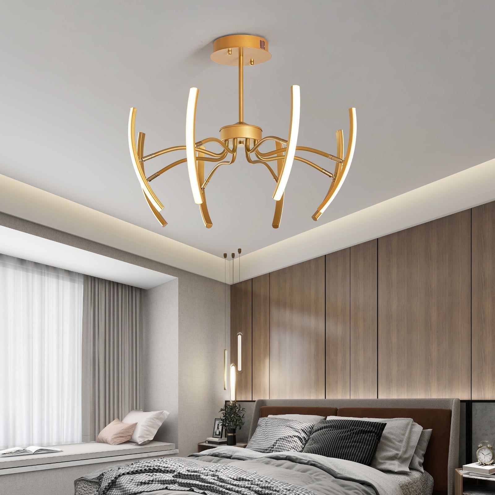 Aluminium LED Chandelier Multi-Head Ceiling Light