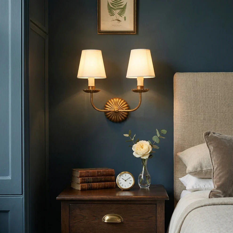 Vintage Gold Leaf Wall Lamp