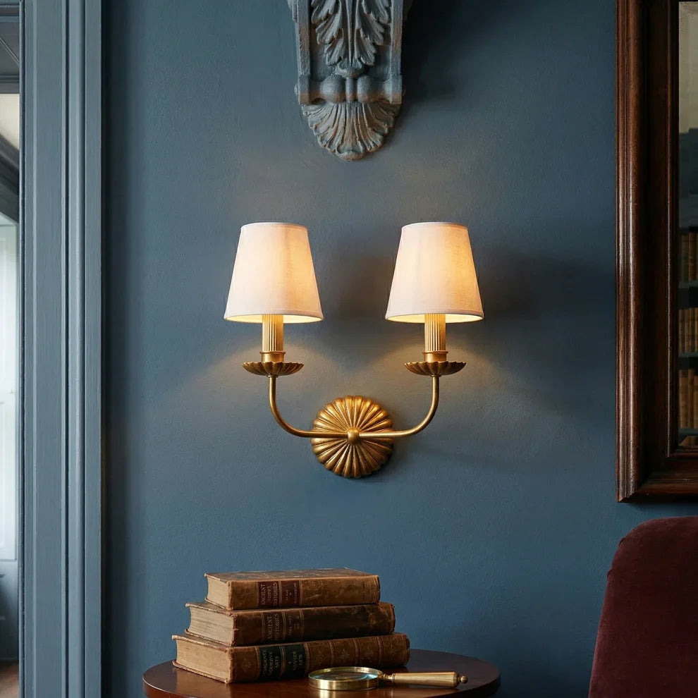 Vintage Gold Leaf Wall Lamp