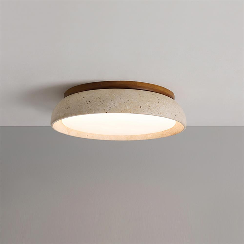 Solenne Travertine Ceiling Lamp | Architectural LED Flush Mount