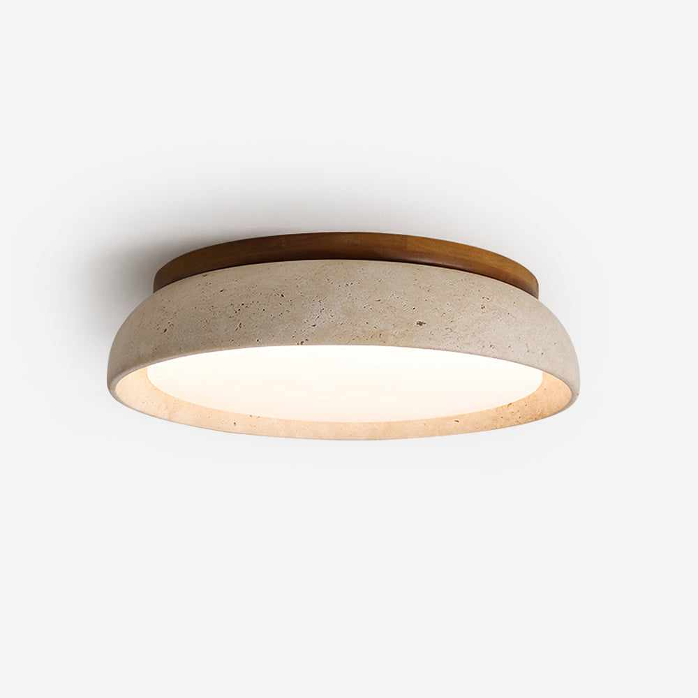 Solenne Travertine Ceiling Lamp | Architectural LED Flush Mount